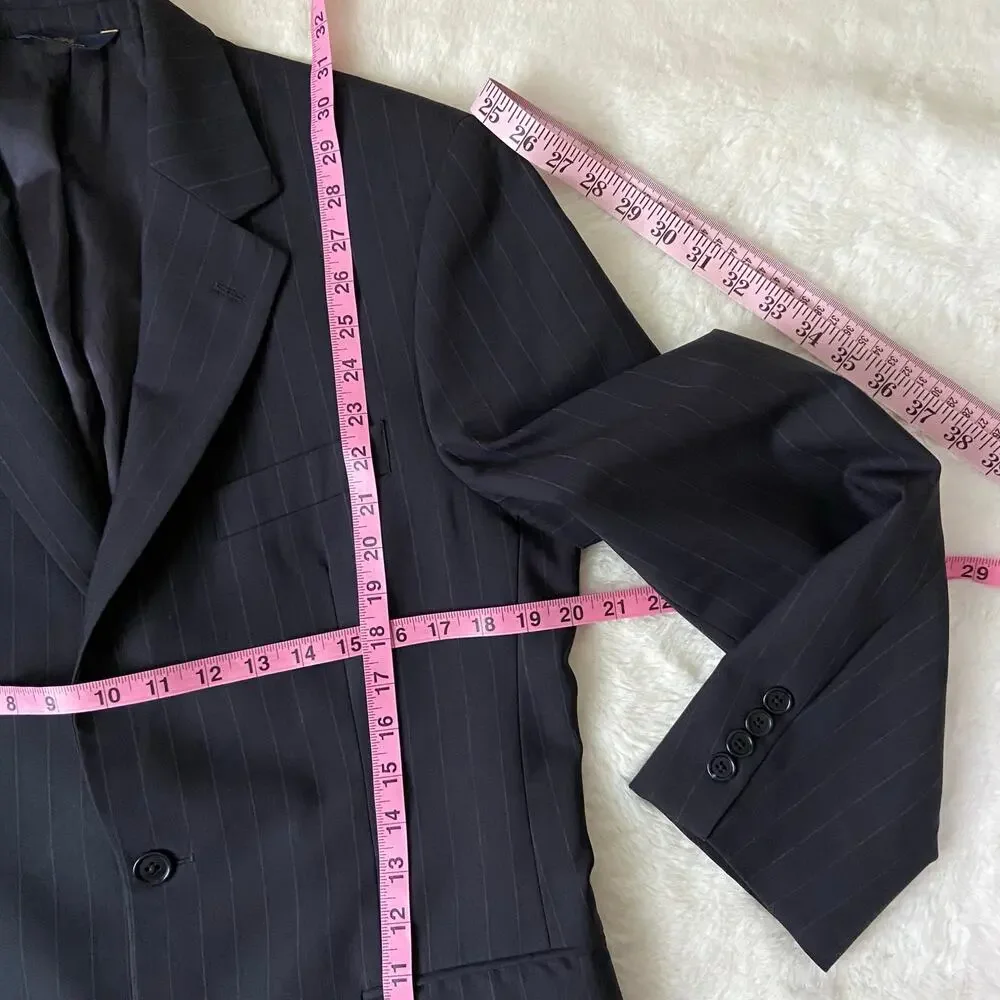 Brooks Brothers Navy Pinstripe Wool Jacket